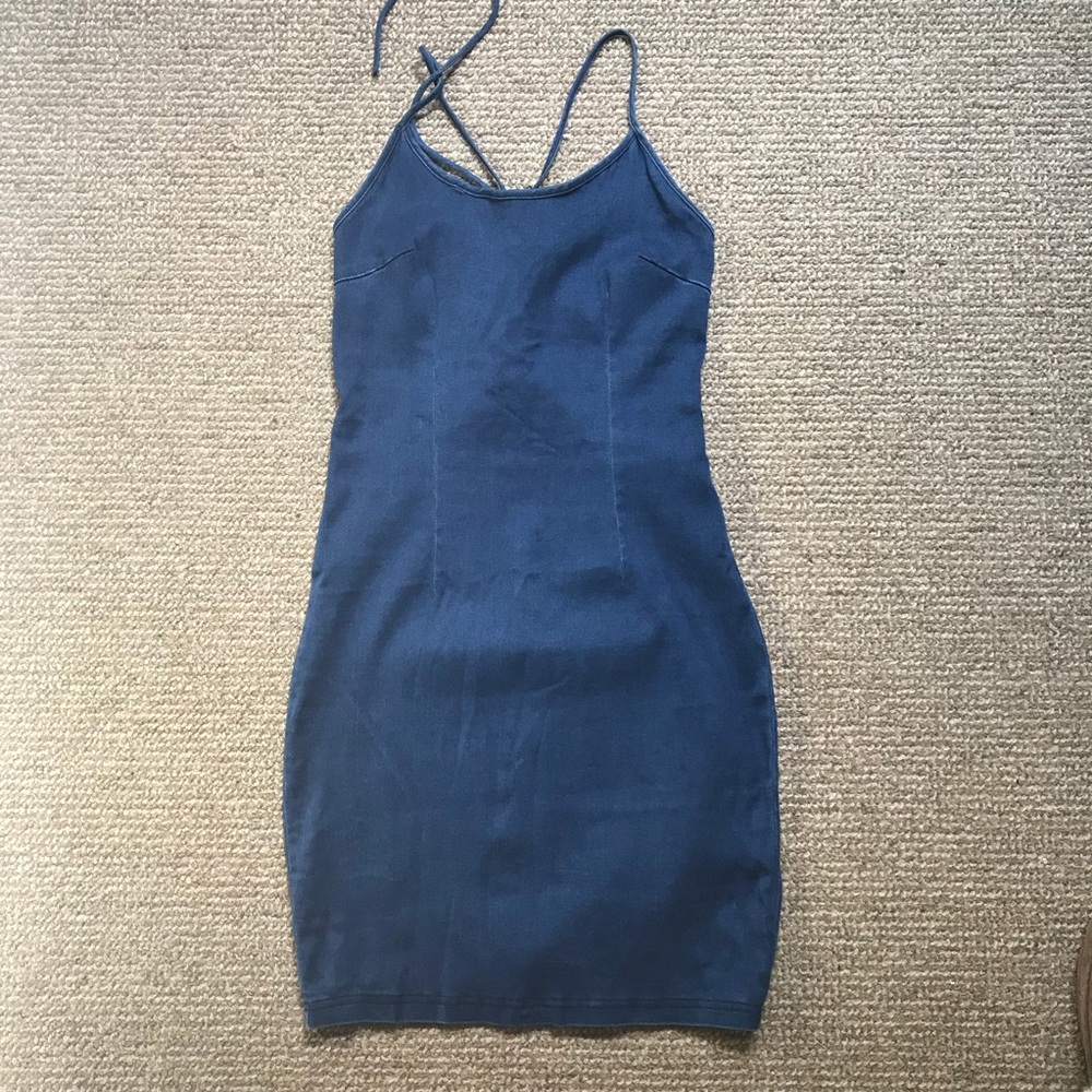 Tight denim stretch dress